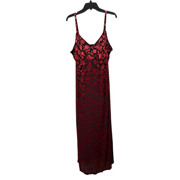 Social Collision Black & Red Roses Velvet Midaxi Dress size XS (1) - Picture 4 of 12